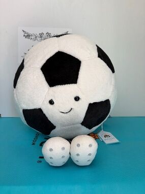 Jellycat Amuseables Football Soccer Ball Plush AS2UKF Soft Cuddly NWT